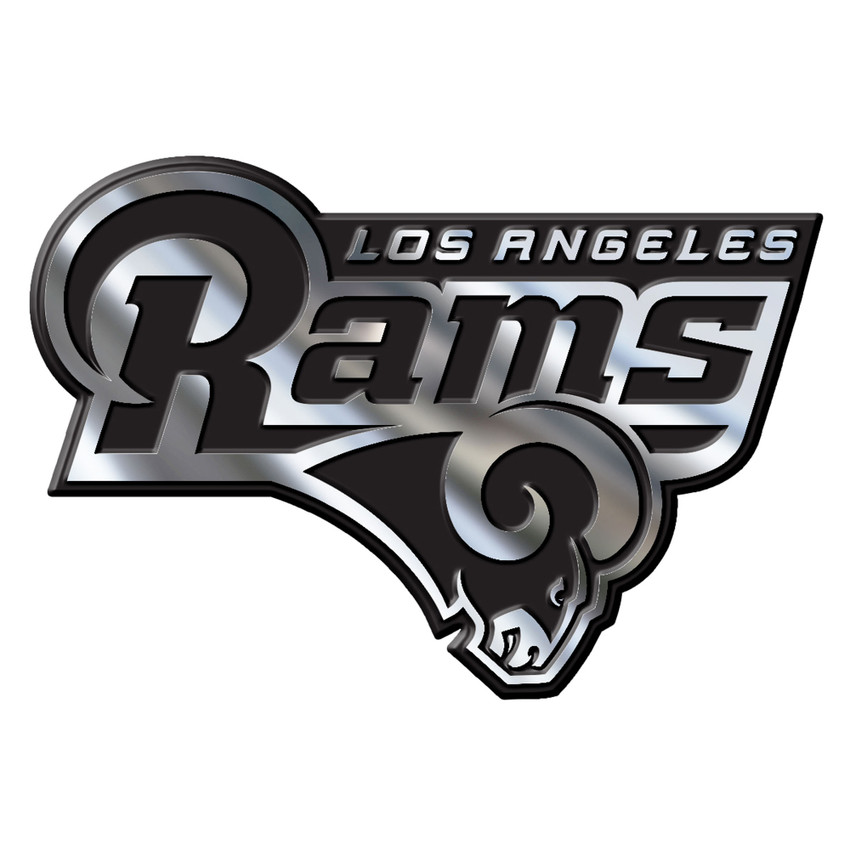 Los Angeles Rams Molded Chrome Plastic Emblem Ram Head Secondary Logo & Wordmark