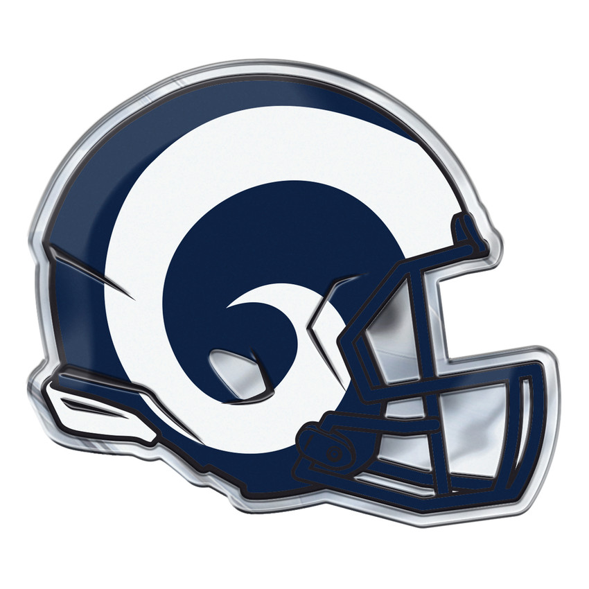 Los Angeles Rams Embossed Helmet Emblem "Ram Horn Helmet" Logo - White