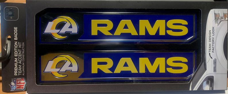 Los Angeles Rams Embossed Truck Emblem 2-pk Primary Logo & Wordmark Blue