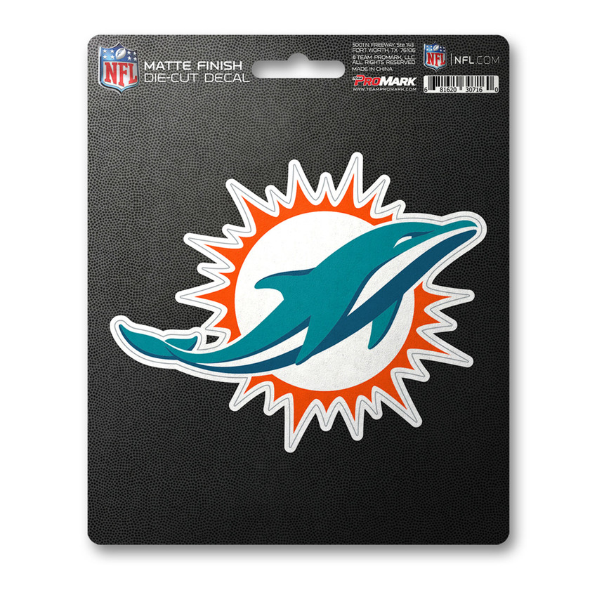 Miami Dolphins Matte Decal Dolphin Primary Logo Aqua