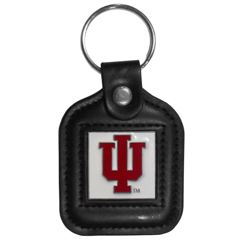 Indiana Hoosiers Square Leatherette Key Chain