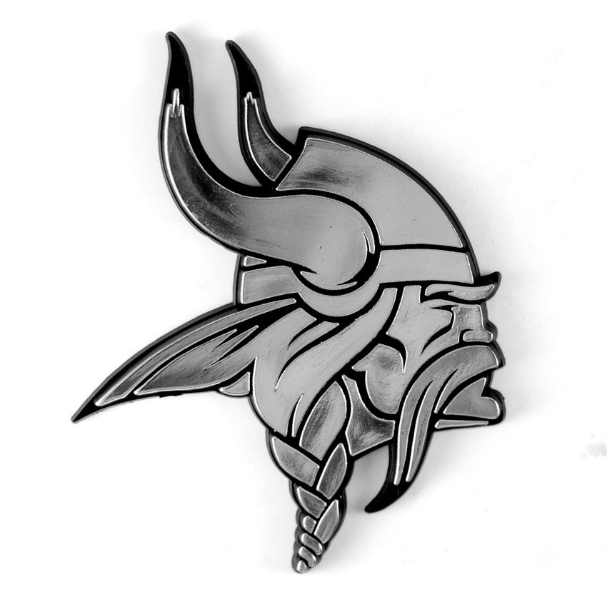Minnesota Vikings Molded Chrome Plastic Emblem Viking Head Primary Logo