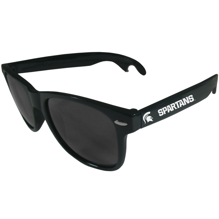 Michigan State Spartans Beachfarer Bottle Opener Sunglasses, Dark Green