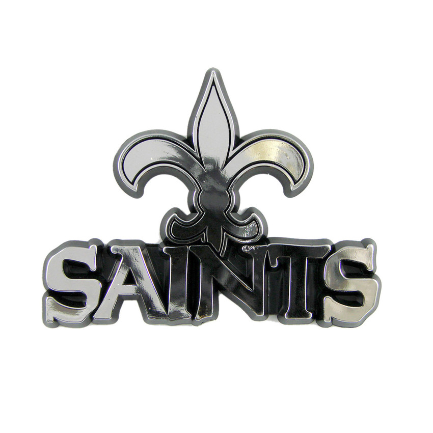 New Orleans Saints Molded Chrome Plastic Emblem Fleur-de-lis Primary Logo and Wordmark