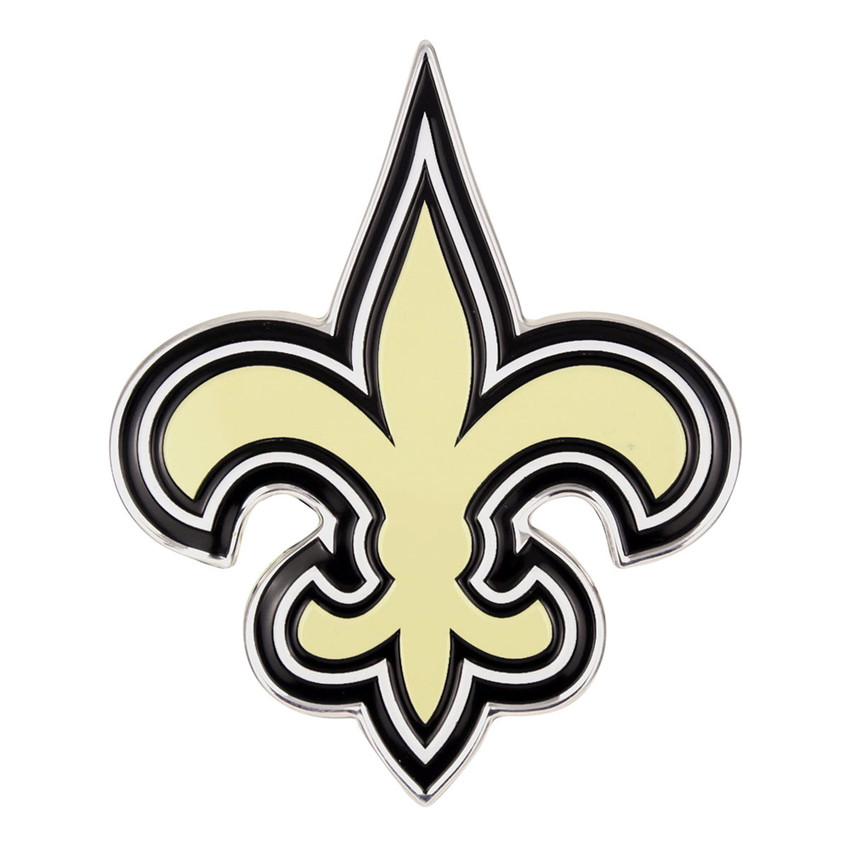 New Orleans Saints Heavy Duty Aluminum Embossed Color Emblem Fleur-de-lis Primary Logo
