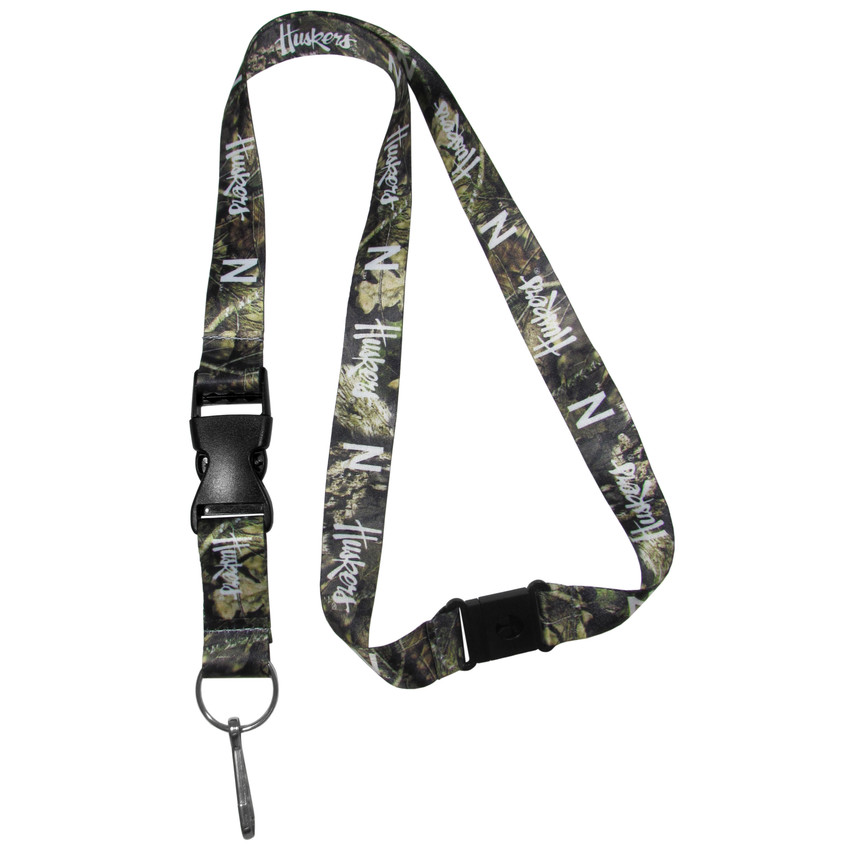 Nebraska Cornhuskers Lanyard Keychain ID Holder NCAA Fan Accessory, Mossy Oak Camo