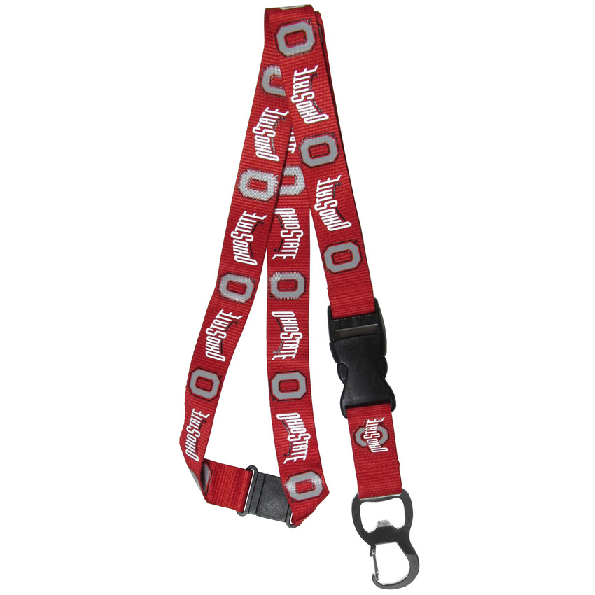 Ohio State Buckeyes Lanyard Keychain ID Holder NCAA Fan Accessory, Bottle Opener