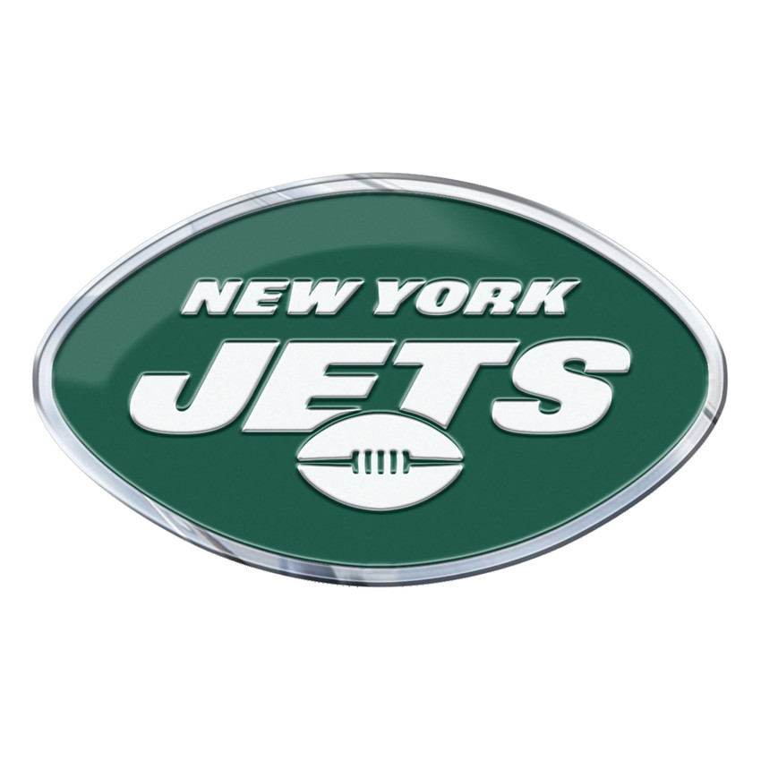 New York Jets Heavy Duty Aluminum Embossed Color Emblem Oval Jets Primary Logo