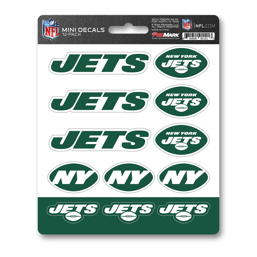 New York Jets Mini Decal 12-pk 12 Various Logos / Wordmark Green