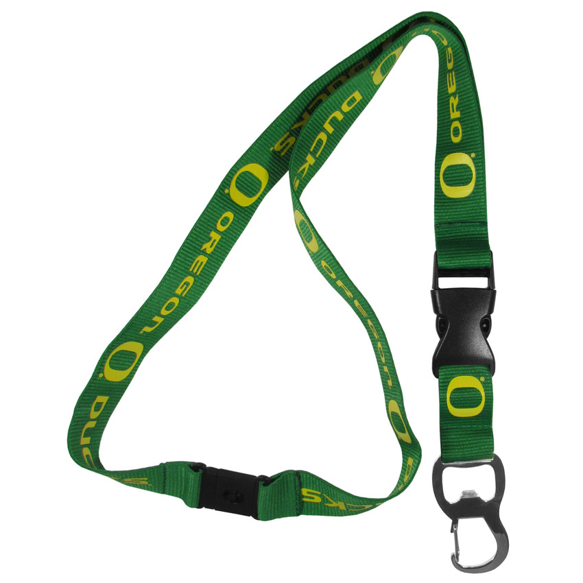 Oregon Ducks Lanyard Keychain ID Holder NCAA Fan Accessory, Bottle Opener