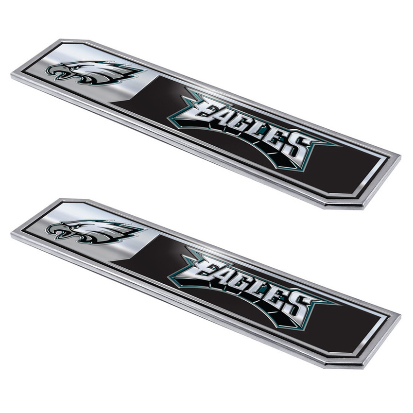 Philadelphia Eagles Embossed Truck Emblem 2-pk Primary Logo & Wordmark Black