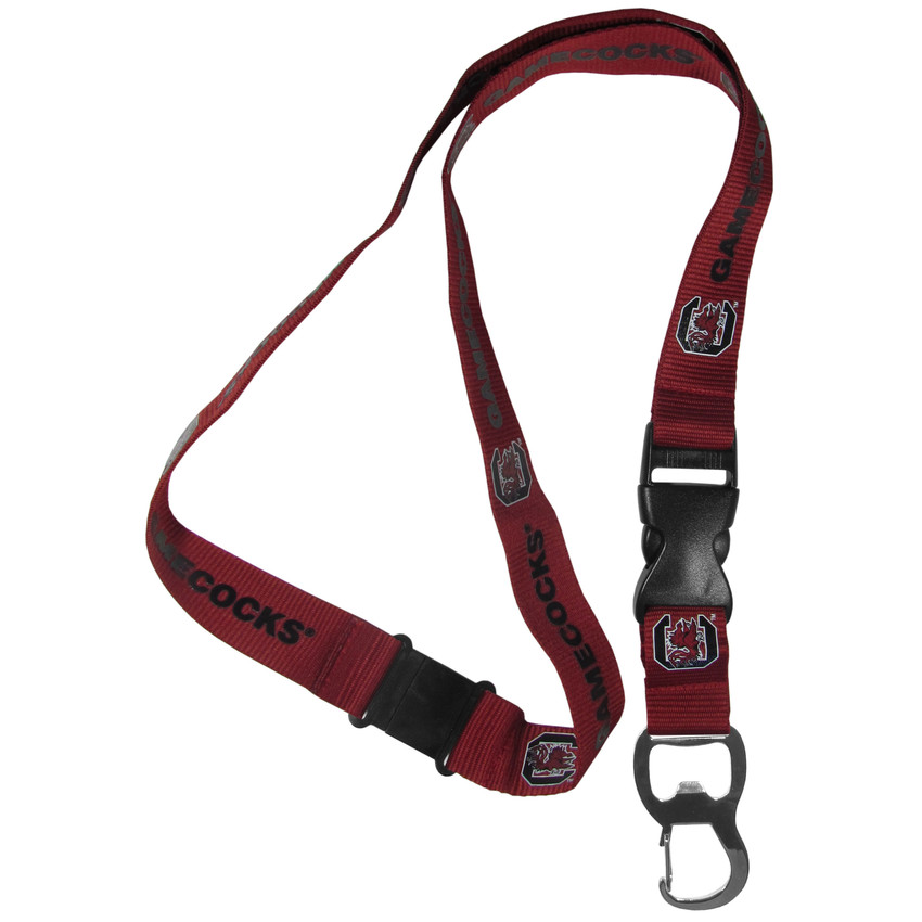 S. Carolina Gamecocks Lanyard Keychain ID Holder NCAA Fan Accessory, Bottle Opener