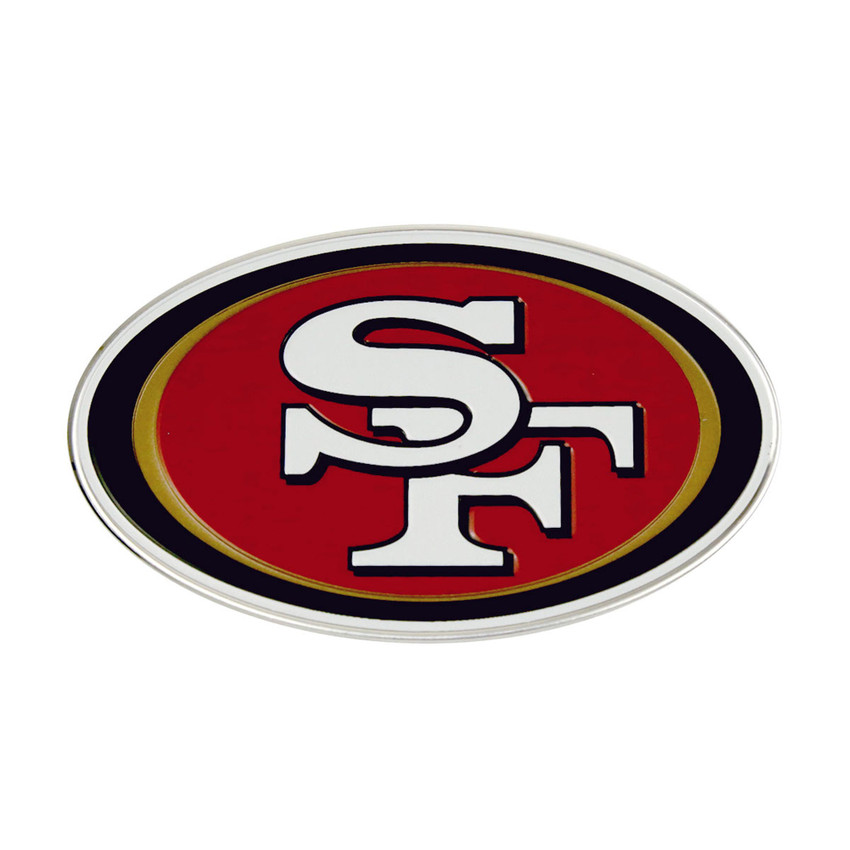 San Francisco 49ers Heavy Duty Aluminum Embossed Color Emblem Oval SF Primary Logo