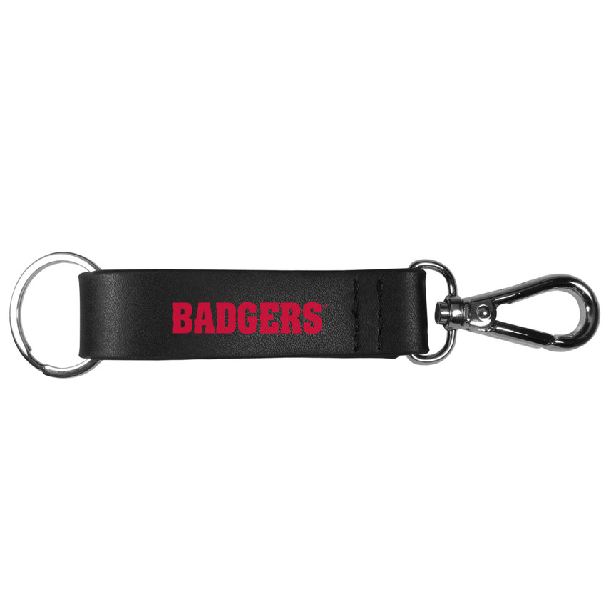 Wisconsin Badgers Black Strap Key Chain