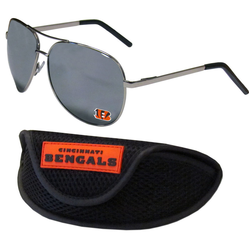 Cincinnati Bengals Aviator Sunglasses and Sports Case