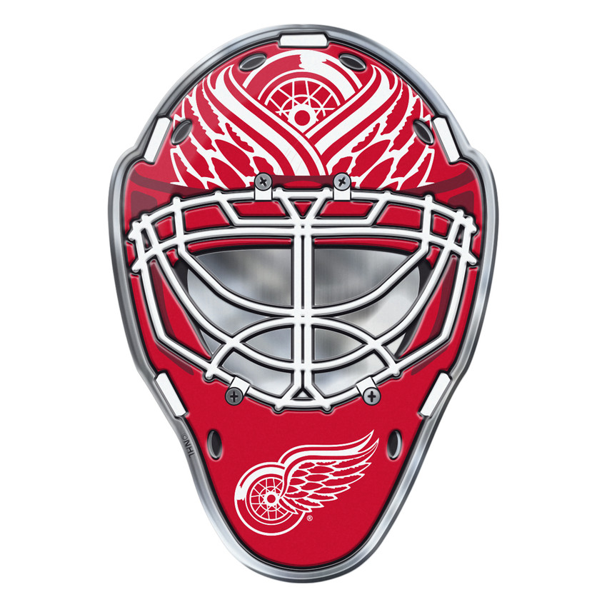 Detroit Red Wings Embossed Helmet Emblem Hockey Mask with Primary Logo