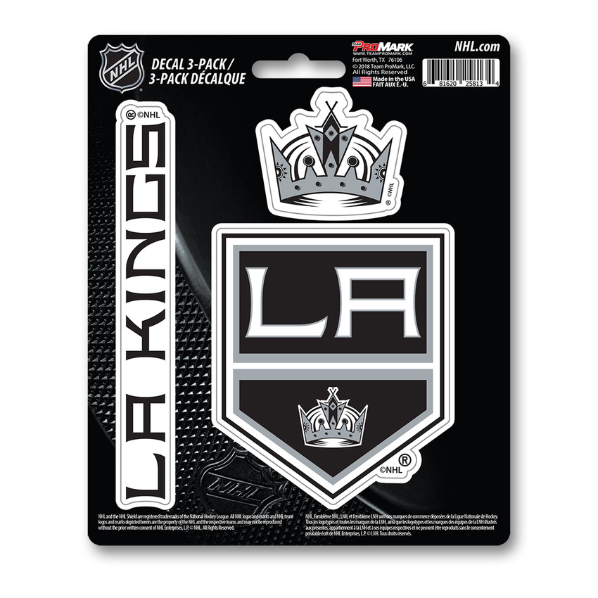 Los Angeles Kings Decal 3-pk 3 Various Logos / Wordmark