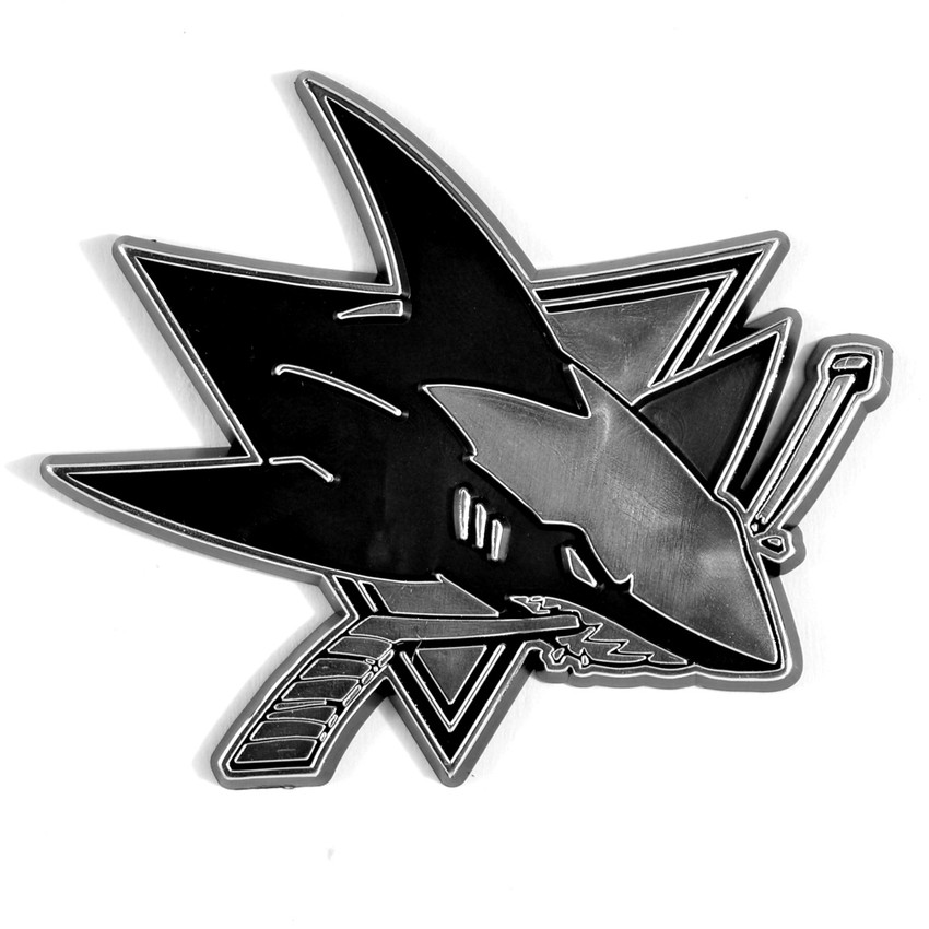 San Jose Sharks Molded Chrome Emblem "Sharks" Logo