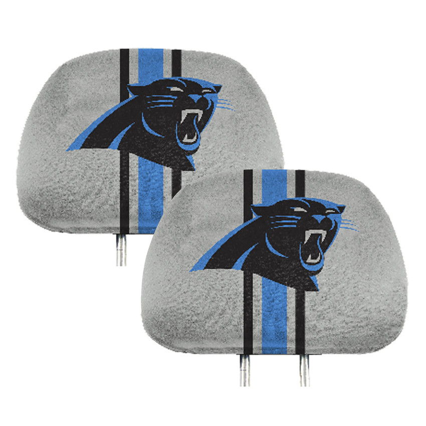 Carolina Panthers Printed Head Rest Cover Set - 2 Pieces