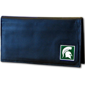 Michigan St. Spartans Deluxe Leather Checkbook Cover