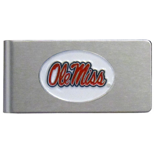 Mississippi Rebels Brushed Metal Money Clip