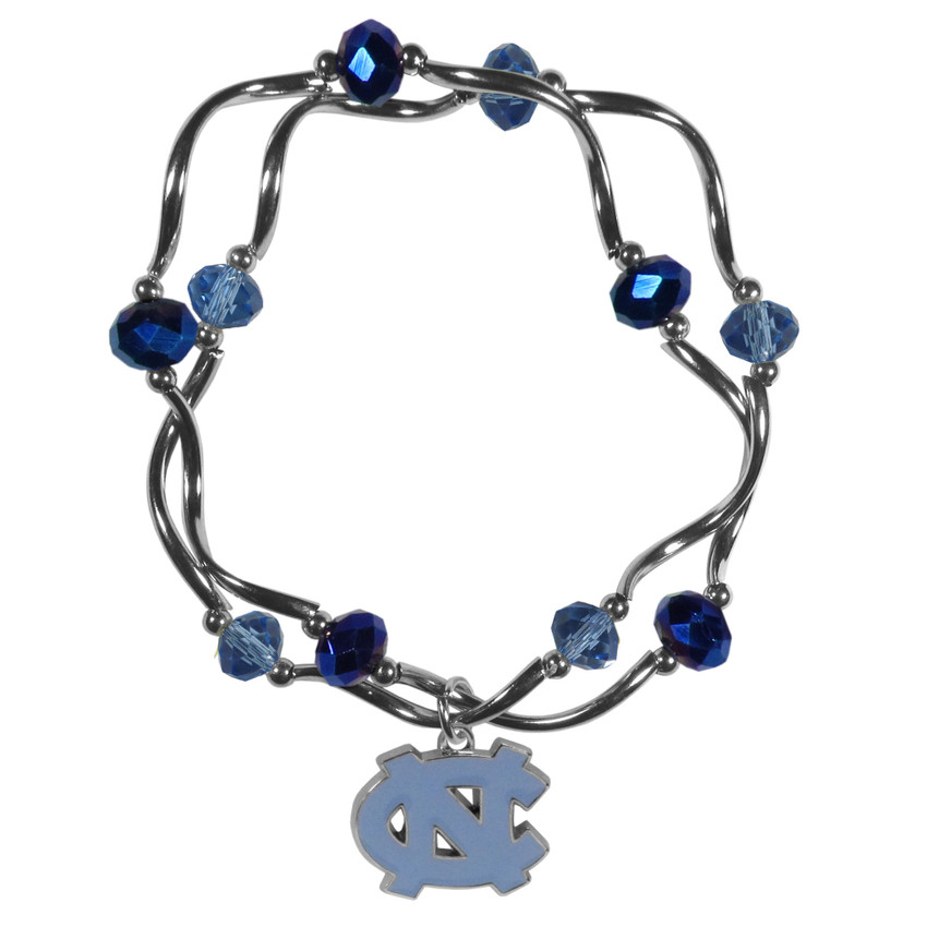 N. Carolina Tar Heels Crystal Bead Bracelet