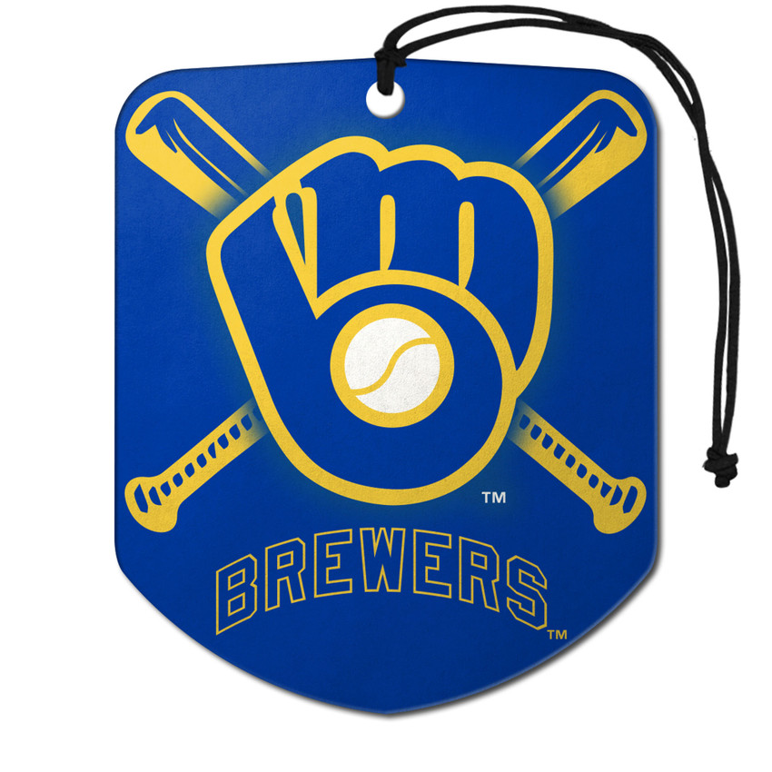 Milwaukee Brewers Air Freshener 2-pk "MB Glove" Logo & Wordmark