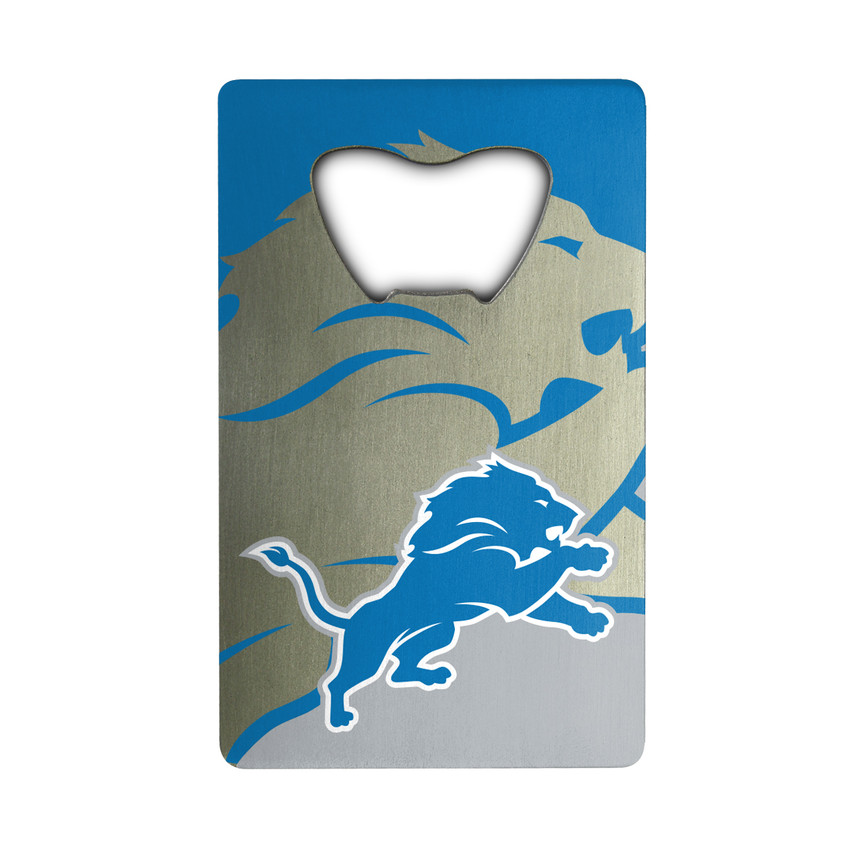 Detroit Lions Credit Card Style Bottle Opener - 2 x 3.25 Lion Primary Logo