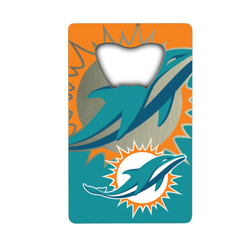 Miami Dolphins Credit Card Style Bottle Opener - 2 x 3.25 Dolphin Primary Logo