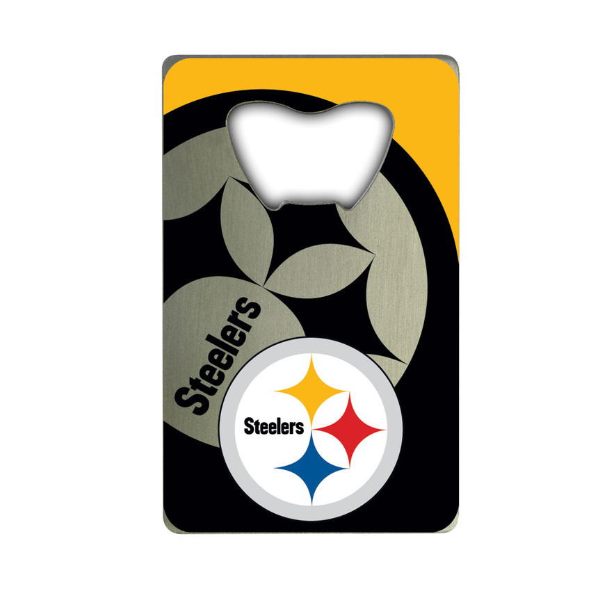 Pittsburgh Steelers Credit Card Style Bottle Opener - 2 x 3.25 Circular Steelers Primary Logo