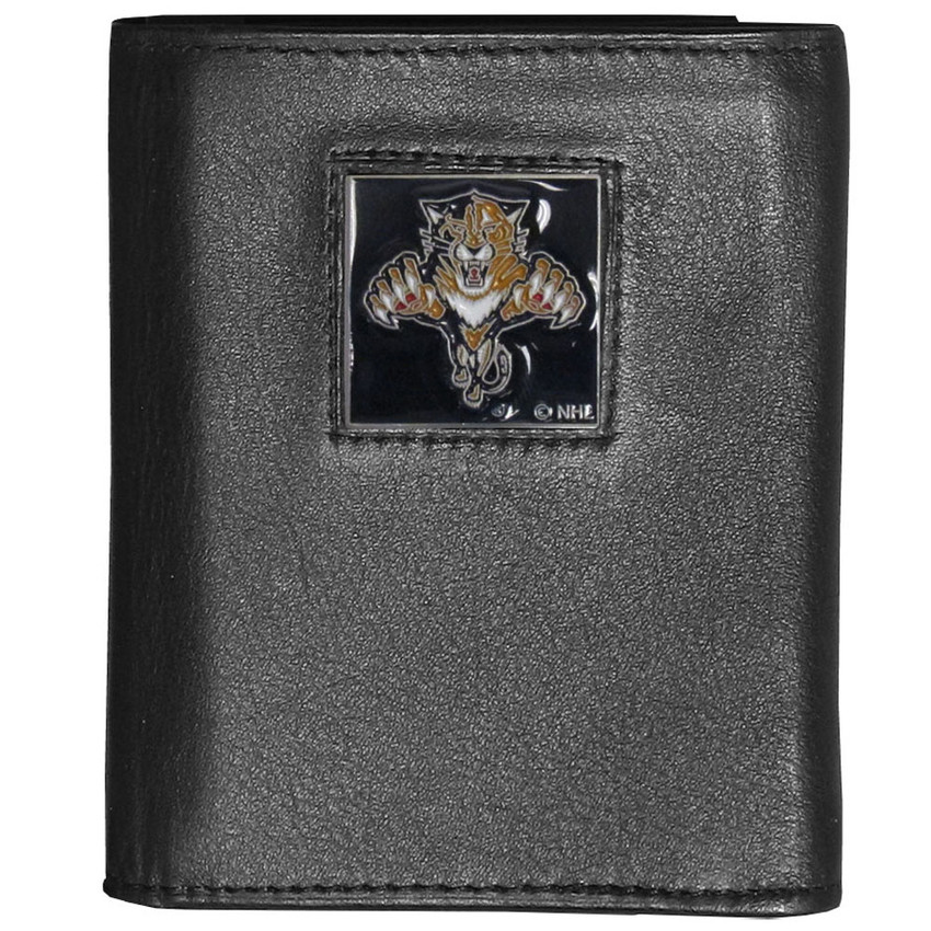 Florida Panthers¬Æ Deluxe Leather Tri-fold Wallet Packaged in Gift Box
