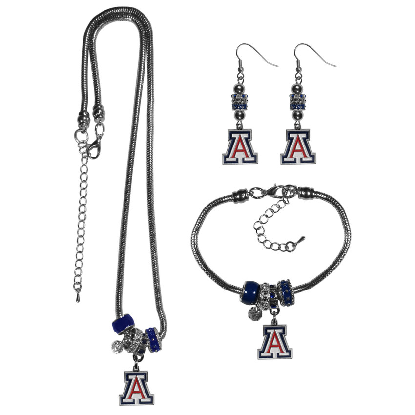 Arizona Wildcats Euro Bead Jewelry 3 piece Set