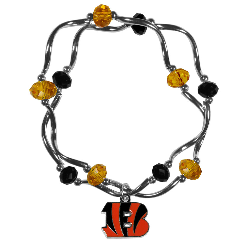 Cincinnati Bengals Crystal Bead Bracelet