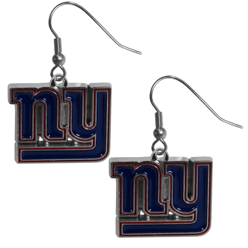 New York Giants Chrome Dangle Earrings