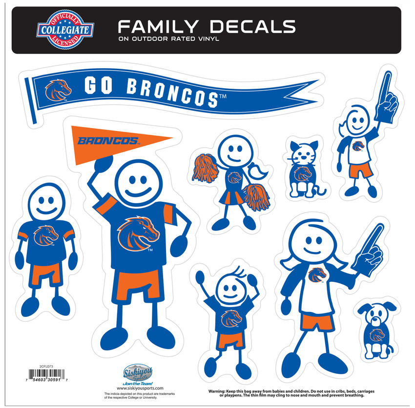 Boise St. Broncos Family Decal Set Large