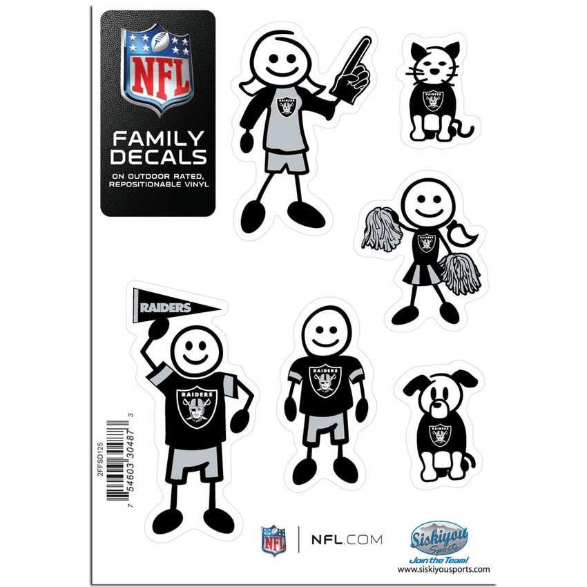 Las Vegas Raiders Family Decal Set Small