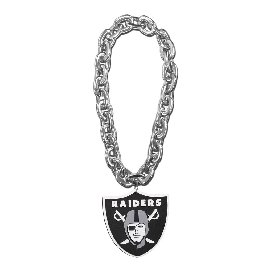 Las Vegas Raiders Fan Chain Necklace NFL Foam Chain Fan Gear Silver