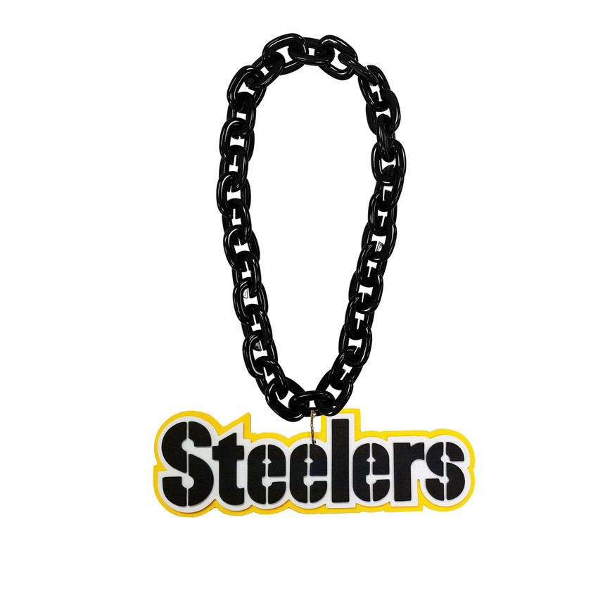 Pittsburgh Steelers Fan Chain Necklace NFL Foam Chain Fan Gear Black