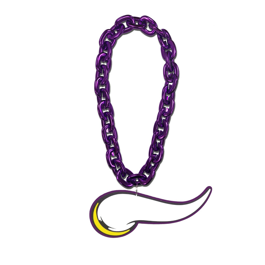 Minnesota Vikings Fan Chain Necklace NFL Foam Chain Fan Gear Purple