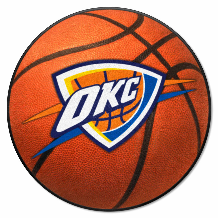 Oklahoma City Thunder Basketball Rug - 27in. Diameter OKC Primary Logo