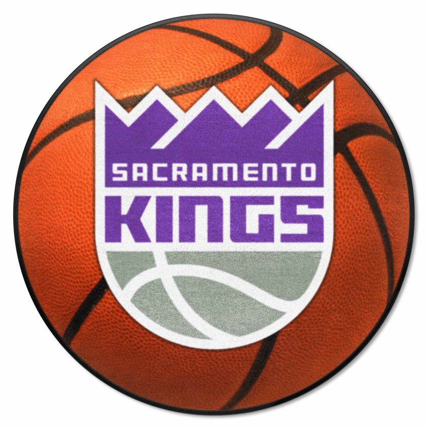 Sacramento Kings Basketball Rug - 27in. Diameter Kings Crown Primary Logo
