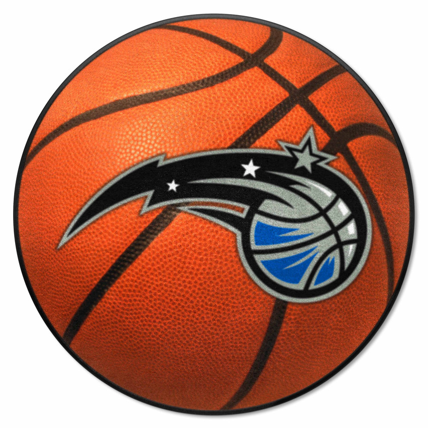 Orlando Magic Basketball Rug - 27in. Diameter Magic Basketball Primary Logo