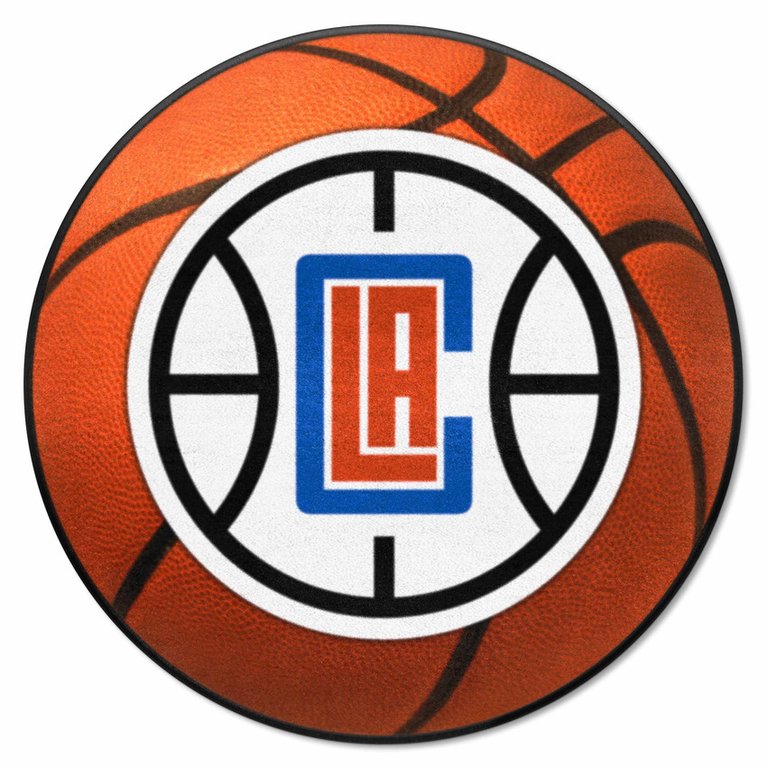 Los Angeles Clippers Basketball Rug - 27in. Diameter Round CLA Primary Logo