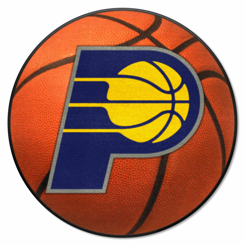 Indiana Pacers Basketball Rug - 27in. Diameter P Primary Logo