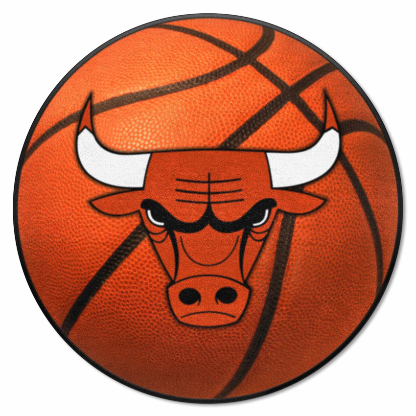 Chicago Bulls Basketball Rug - 27in. Diameter Bull Head Primary Logo