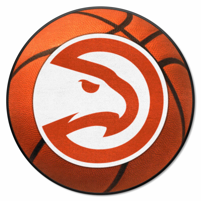 Atlanta Hawks Basketball Rug - 27in. Diameter Circle Hawk Head Primary Logo