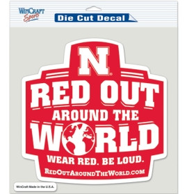 Nebraska Cornhuskers Decal 8x8 Die Cut Color Red Out