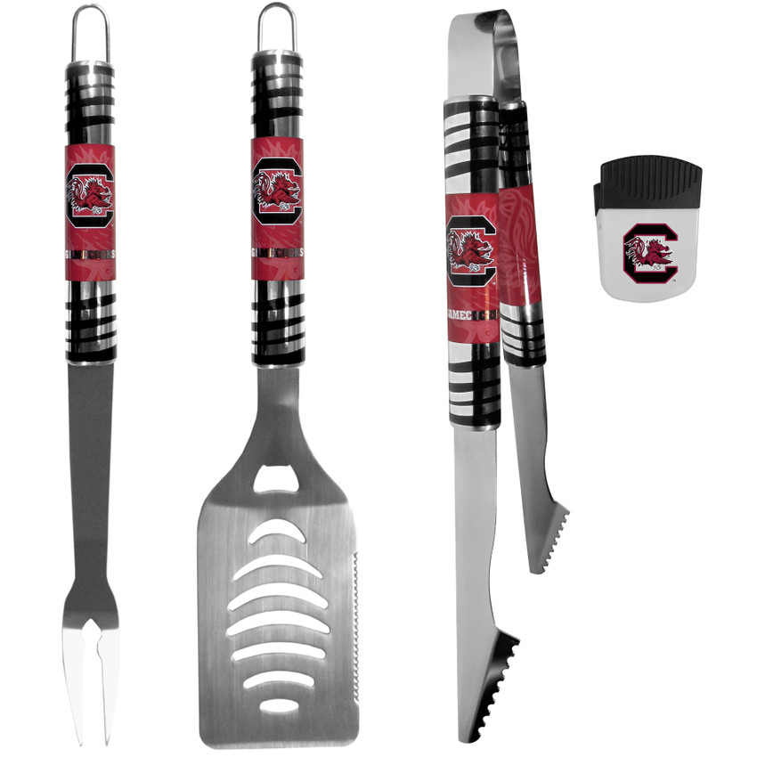 S. Carolina Gamecocks 3 pc BBQ Set and Chip Clip