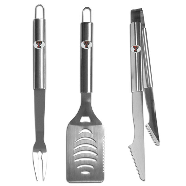 Texas Tech Raiders 3 pc Stainless Steel BBQ Set