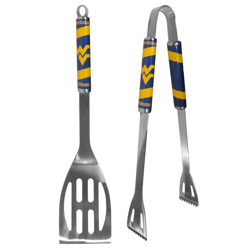 W. Virginia Mountaineers 2 pc Steel BBQ Tool Set
